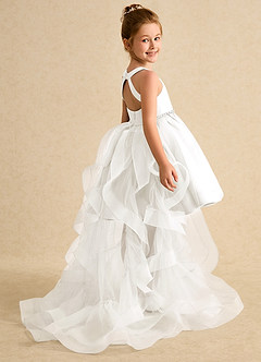 Azazie Julietta vestidos de niña de las flores Vestido de Marfil de Tul de Princesa con Convertible image6