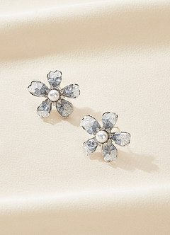 Something Blue Flower Stud Earrings