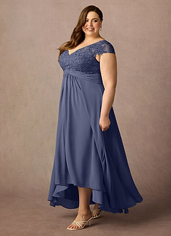Azazie Irmeli Mother of the Bride Dresses Stormy A-Line Lace Chiffon Dress image11
