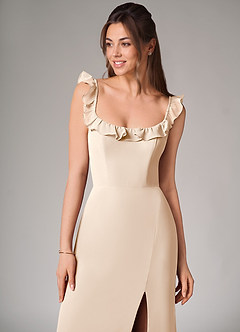 Azazie Callie Bridesmaid Dresses White Alabaster Mermaid Side Slit Chiffon Convertible Dress image6