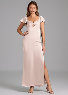 Azazie Demia 신부 들러리 드레스 쉬스 스윗하트 네크라인 스트레치 새틴 발목 길이 드레스 image5