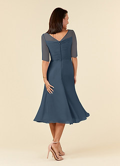 Azazie Naomi Mother of the Bride Dresses Neptune A-Line Boatneck Pleated Chiffon Dress image2
