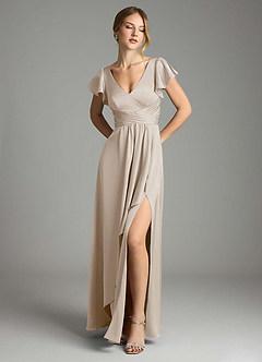 Azazie Omari Bridesmaid Dresses Frost A-Line Stretch Satin Dress image1