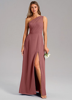 Azazie Phaedra Jurken voor bruidsmeisjes Jurk van Chiffon met A-Lijn One-Shoulder Amethist image1