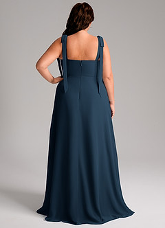 Azazie Debra Bridesmaid Dresses Dark Navy A-Line with Pockets Chiffon Convertible Dress image12