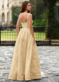 Thyme Orange A-line 3D Flowers Prom Dress image3