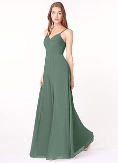 Azazie Dani Bridesmaid Dresses A-Line Pleated Chiffon Floor-Length Dress image2