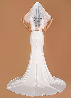 front Lilith Personalized Shoulder Length Veil With Blusher
