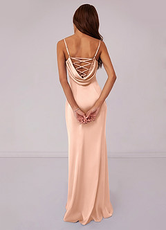 Barbie ♥ Azazie Bridesmaid Dresses English Rose Mermaid Corset Stretch Satin Dress image2