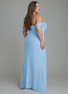 Azazie Johana Bridesmaid Dresses Powder Blue Mermaid Off the Shoulder Chiffon Convertible Dress image9