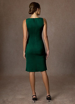 front Kennedy Smaragdgrön Strukturerad stretchklänning