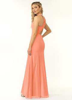Azazie Rue Brautjungfernkleider A-Linie Halter Chiffon Kleid Sonnenuntergang image5