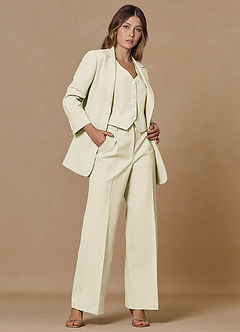 front Rowan Ivory Refined Weave Performance 2-Piece Suit