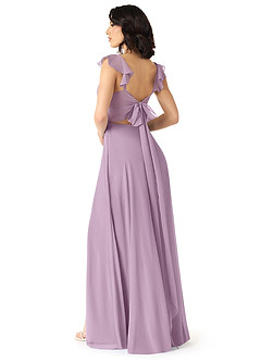 Azazie Everett Bridesmaid Dresses Wisteria A-Line V-neck Ruched Chiffon Dress image2
