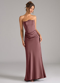 Azazie Debby Bridesmaid Dresses Vintage Mauve Mermaid Strapless Stretch Satin Convertible Dress image3