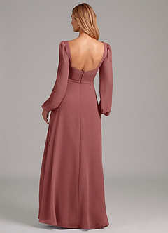 Azazie Simone Abiti da Damigella Abito A-Line in Chiffon Manica Lunga Ametista image2