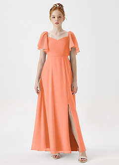 Azazie Chloe Junior Sunset A-Line Sweetheart Neckline Chiffon Dress image4