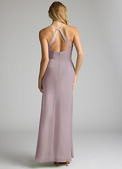 Azazie Becca Bridesmaid Dresses Dusk Sheath V-Neck Chiffon Dress image5