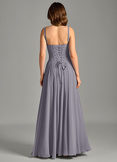 Azazie Evadina Vestidos de damas de honor Vestido de Sombra de Gasa de Corte en A con Corsé image2