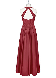 Azazie Claudia At-home Try On Dresses Dusty Rose A-Line Sweetheart Neckline Chiffon Dress image8