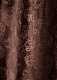 Azazie Emoria Bridesmaid Dresses Chocolate Jacquard A-Line Off the Shoulder Jacquard Dress image4