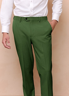 front James Olive Structured Stretch Dress Pants