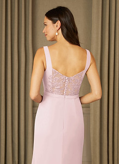 Azazie Yabelle Mother of the Bride Dresses Blushing Pink Mermaid Lace Chiffon Dress image6