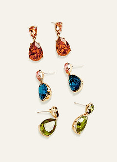 front Gemstone Drop Earrings