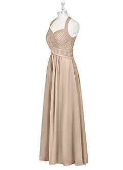 Azazie Claudia Final Sale Taupe A-Line Sweetheart Neckline Chiffon Dress image9
