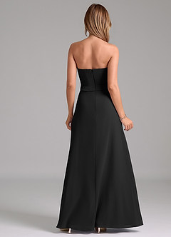 Azazie Jenilyn Bridesmaid Dresses Black A-Line Strapless Chiffon Dress image7
