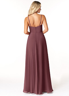 Azazie Moira Bridesmaid Dresses Sangria A-Line Scoop Chiffon Dress image2