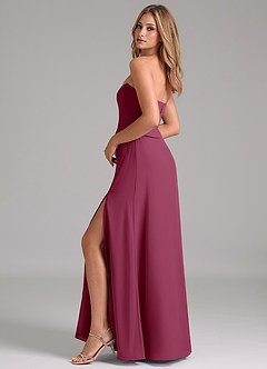 Azazie Jenilyn Bridesmaid Dresses Mulberry A-Line Strapless Chiffon Dress image6