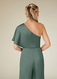 Azazie Hagretta Mother of the Bride Dresses Sea Moss Jumpsuit/Pantsuit Stretch Satin Dress image8