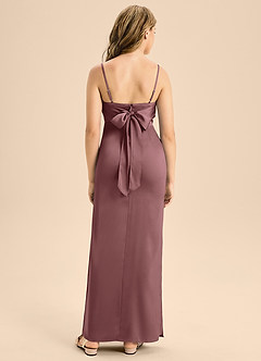 Azazie Mai Junior Vintage Mauve A-Line Sweetheart Neckline Stretch Satin Dress image2