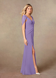Azazie Luisa Mother of the Bride Dresses Tahiti Mermaid V-Neck Pleated Mesh Dress image4