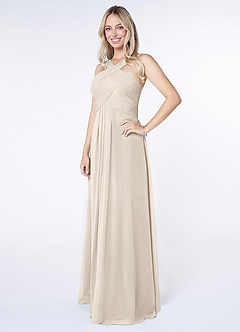 Azazie Kaleigh Bridesmaid Dresses White Alabaster A-Line Pleated Chiffon Dress image3