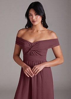 Azazie Lamara Brautjungfernkleider Wandelbar Schulterfrei Chiffon Overall/Jumpsuit Sangria image7