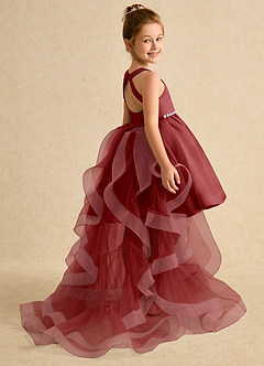 Azazie Julietta Blumenmädchenkleider Ballkleid Cabrio Tüll Kleid Rost image6