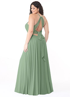 Azazie Evalleen Bridesmaid Dresses Matcha A-Line Pleated Chiffon Dress image8