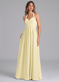 Azazie Darlyn Bridesmaid Dresses Lemon Sorbet A-Line Sweetheart Neckline Chiffon Dress image1