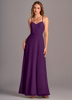 Azazie Mei Bridesmaid Dresses Grape A-Line Chiffon Dress image1