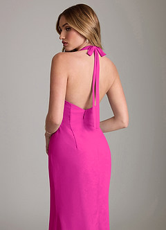 Azazie Valerie Bridesmaid Dresses Fuchsia Mermaid Pleated Chiffon Dress image6