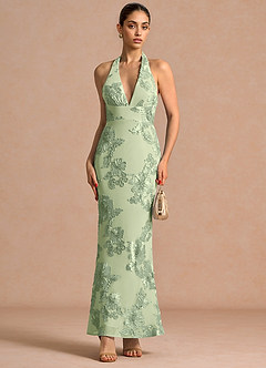 Cipriana Light Green Maxi Dress image3