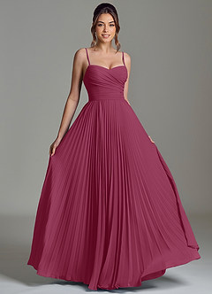 Azazie Catie Bridesmaid Dresses Mulberry A-Line Sweetheart Neckline Chiffon Dress image3