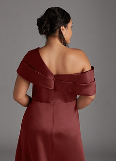 Azazie Marissa Mère de la mariée Robes Robe Trapèze en Mikado Plissé Bourgogne image7