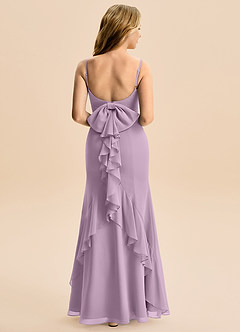 Azazie Lioren Junior Wisteria Mermaid Bow Chiffon Dress image3