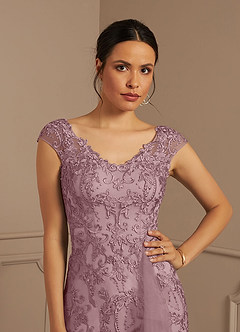 Azazie Melena Mère de la mariée Robes Robe Sirène en Tulle Dentelle Rose Poussiéreuse image5