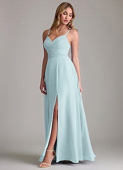 Azazie Terese Bridesmaid Dresses Mist A-Line Pleated Chiffon Dress image4