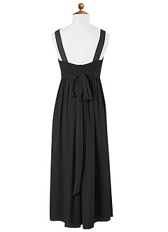 Azazie Kora Vestido de Negro de Gasa/ Chiffon de Acampanado con Plisado image6