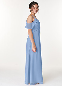 Azazie Dakota A-Line Off the Shoulder Chiffon Floor-Length Junior Bridesmaid Dress image3